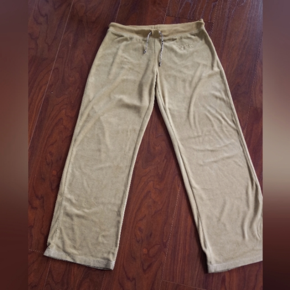 BCBG MAXAZRIA VELOUR PANTS GOLD